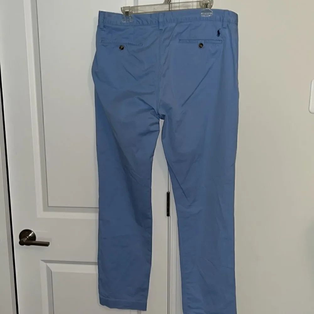 Carolina Blue Polo Ralph Lauren Chino Stretch Sraight Fit w/ Pony Pants 36 x 32
